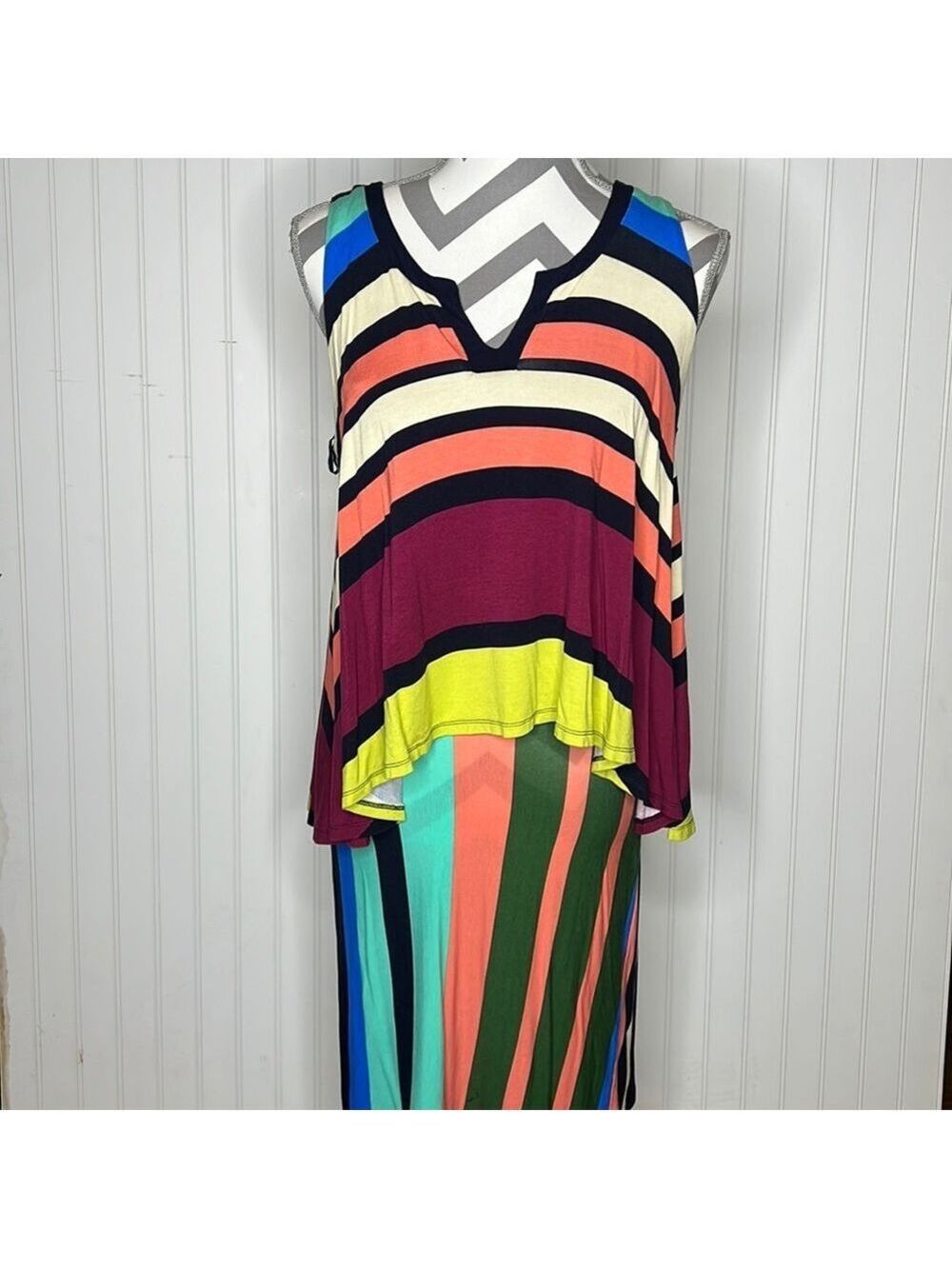 Anthro Jersey Striped Midi Dress Small
